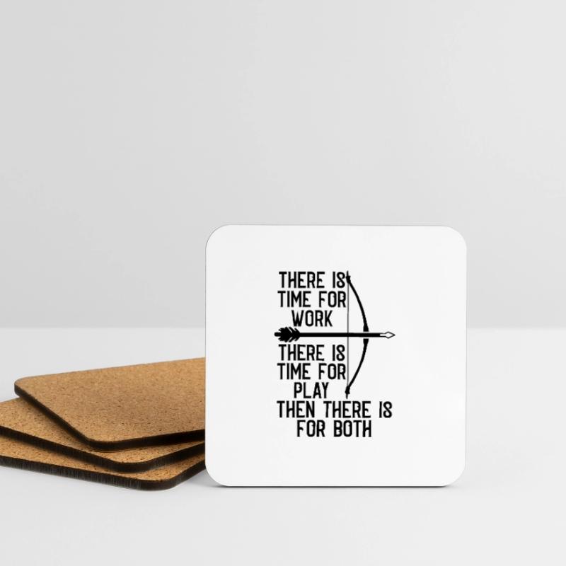 There Is Time For Bowhunting Bow Target Bowhunter Coasters (set of 4)