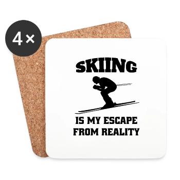 Skieurs Ski de fond Sports d’hiver - Dessous de verre (lot de 4) - blanc - Devant