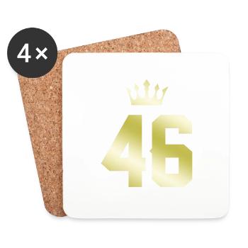 46 Number crown - Coasters (set of 4) - white - Front