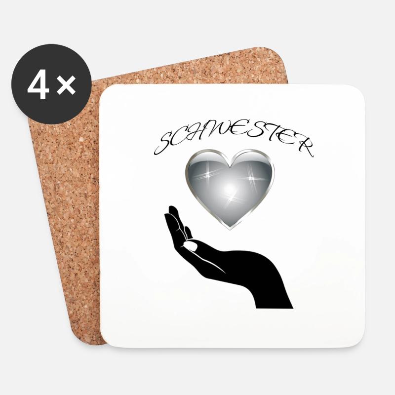 SCHWESTER - Untersetzer (4er-Set) - Weiß
