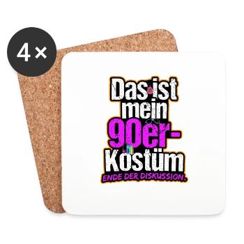 Mein Neunziger Kostüm 90er 80er 70er Party Retro - Untersetzer (4er-Set) - Weiß - Vorne