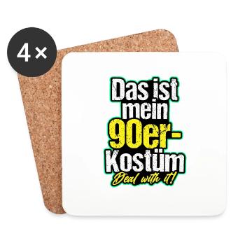 Mein Neunziger Kostüm 90er 80er 70er Party Retro - Untersetzer (4er-Set) - Weiß - Vorne