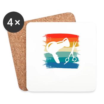 Retro Vintage Classic Beautician Cosmetologist - Coasters (set of 4) - white - Front