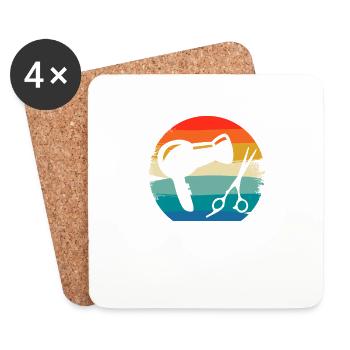Retro Vintage Classic Beautician Cosmetologist - Coasters (set of 4) - white - Front