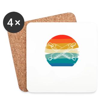 Retro Vintage Classic Baker Baking - Coasters (set of 4) - white - Front