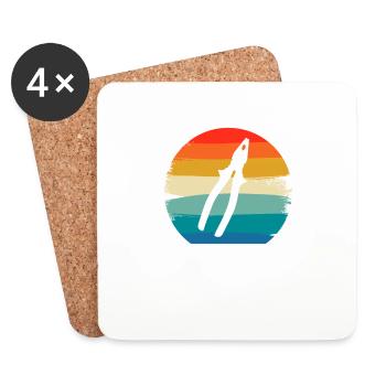 Retro Vintage Classic Electrician Electrical - Coasters (set of 4) - white - Front