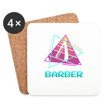 Coiffure Retro Vintage Classic Barber - Dessous de verre (lot de 4) - blanc - Devant