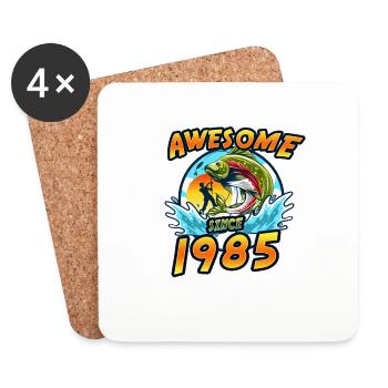 Awesome since 1985. Angel, Angler's birthday - Coasters (set of 4) - white - Front