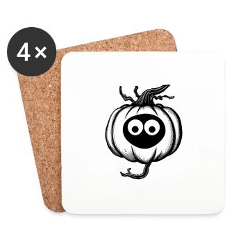 Halloween Spooky Pumpkin Lantern 10 - Coasters (set of 4) - white - Front