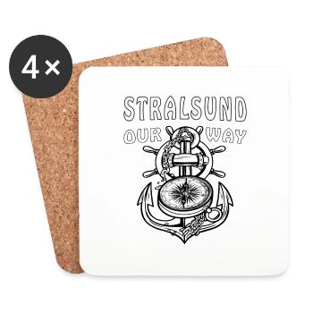 STRALSUND ANKER KOMPASS - Untersetzer (4er-Set) - Weiß - Vorne