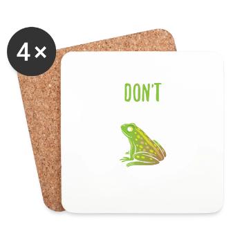 Don't Worry Be Hoppy Für Frosch Liebhaber - Untersetzer (4er-Set) - Weiß - Vorne
