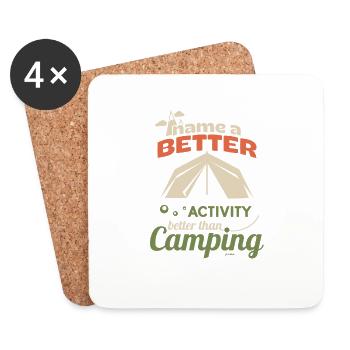 Quoi de mieux que le camping - Dessous de verre (lot de 4) - blanc - Devant