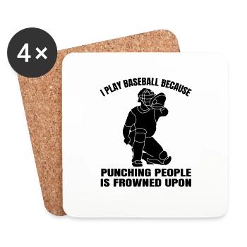 Baseball Baseballspiel Baseballliebhaber Geschenk - Untersetzer (4er-Set) - Weiß - Vorne