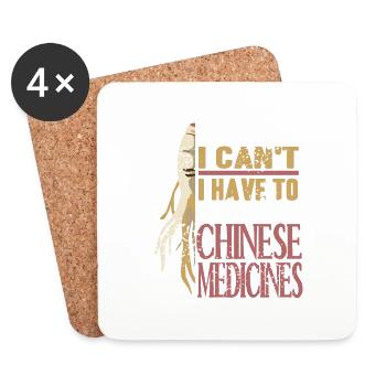 Désolé, je ne peux pas avoir à faire des médicaments chinois - Dessous de verre (lot de 4) - blanc - Devant