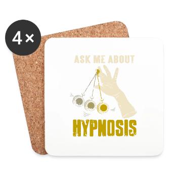 Ask Me About Hypnosis Retro Cool Hypnotism T-Shirt - Coasters (set of 4) - white - Front