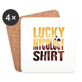 Lucky Mycology Shirt Retro Cool Mycologist Designs - Coasters (set of 4) - white - Front