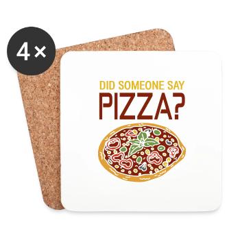 Did Someone Say Pizza? Cool Retro Pizza Lover - Untersetzer (4er-Set) - Weiß - Vorne