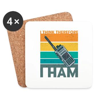 Amateurfunk Funkamateur Funkamateure Geschenk - Untersetzer (4er-Set) - Weiß - Vorne