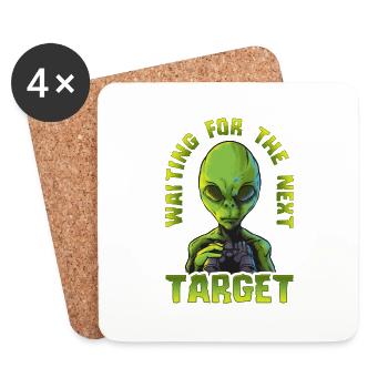 Sorry I dont Speak Human Lustiges Alien und UFO - Untersetzer (4er-Set) - Weiß - Vorne