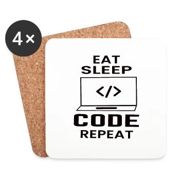 Cadeau de programmeur développeur de logiciels - Dessous de verre (lot de 4) - blanc - Devant