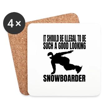 Snowboard Winter Sports Slogan Snowboarders - Coasters (set of 4) - white - Front