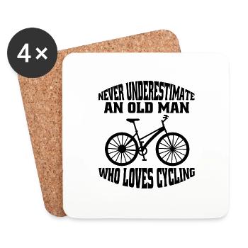 Fahrrad Radfahren Fahrradtour Mountainbike Radeln - Untersetzer (4er-Set) - Weiß - Vorne