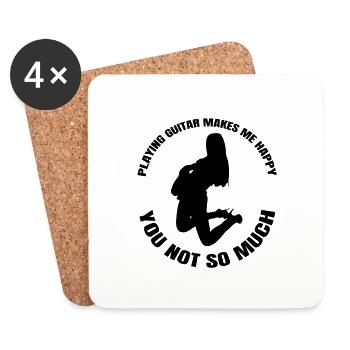 Guitarist Music Guitarist Band Guitar Musician - Coasters (set of 4) - white - Front