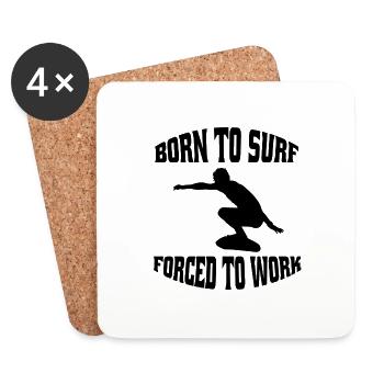 Surfeur Moniteur de surf Surfing Planche de surf - Dessous de verre (lot de 4) - blanc - Devant