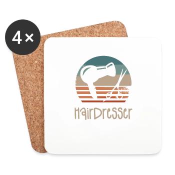 Retro Vintage Classic Hairdresser Hairdressing - Untersetzer (4er-Set) - Weiß - Vorne