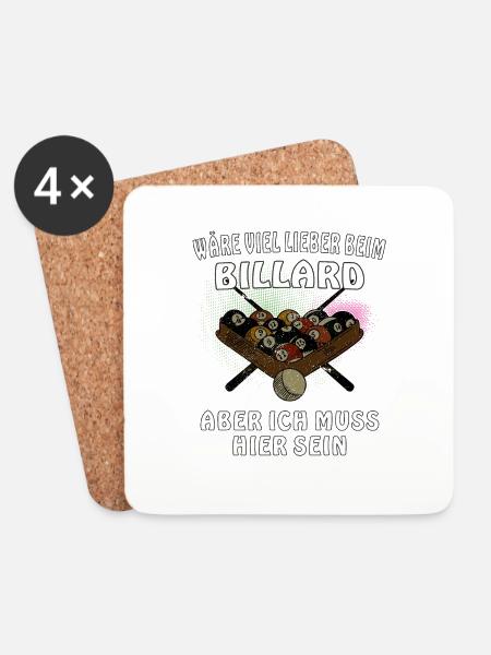 BILLARD - Untersetzer (4er-Set) - Weiß