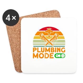 Plumbing Plumbers Tradespeople Gift - Coasters (set of 4) - white - Front