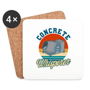 Concrete mixer reinforced concrete builder construction worker gift - Coasters (set of 4) - white - Front