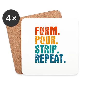 Concrete mixer construction worker concrete builder gift - Coasters (set of 4) - white - Front
