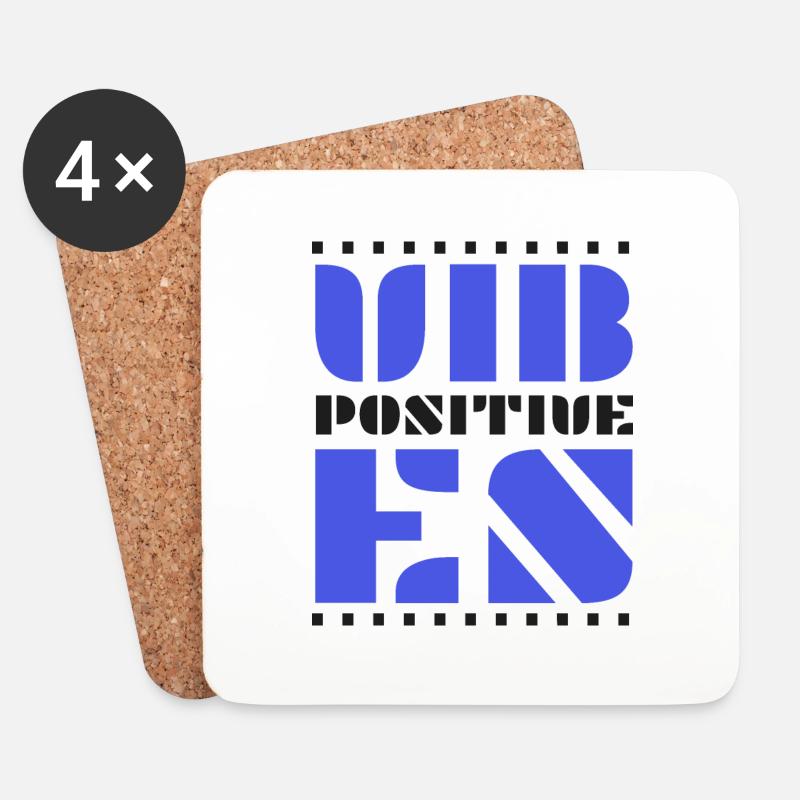 Ondes positives - Dessous de verre (lot de 4) - blanc