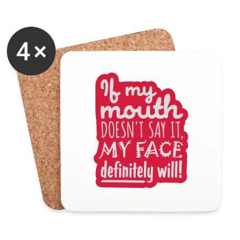 my face definitely will - Untersetzer (4er-Set) - Weiß - Vorne