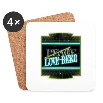 Hippie Bday Beer Funny Best Desaign Beer Pong - Coasters (set of 4) - white - Front