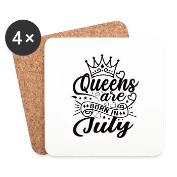 Frau Geburtstag Juli Geschenk Mädchen Freundin - Untersetzer (4er-Set) - Weiß - Vorne