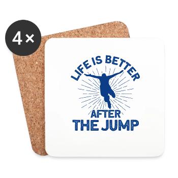 Sports extrêmes Bungee Springer Bungee Jump Cadeau - Dessous de verre (lot de 4) - blanc - Devant