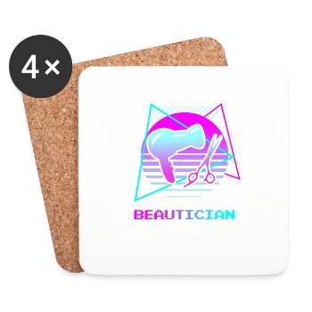 Retro Vintage Classic Beautician Cosmetologist - Coasters (set of 4) - white - Front