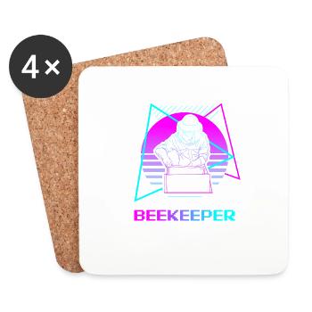 Retro Vintage Classic Beekeeper Beekeeping - Coasters (set of 4) - white - Front