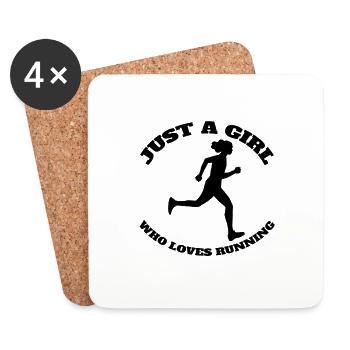 Jogger Training Running Fit Jogging Running Cardio - Dessous de verre (lot de 4) - blanc - Devant