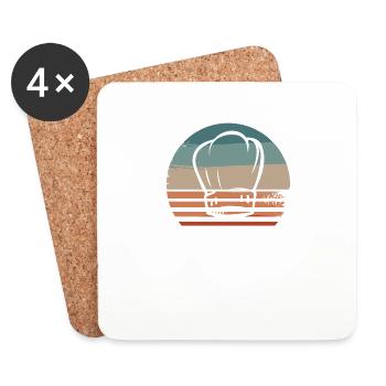 Retro Vintage Classic Chef Cook Cooking - Coasters (set of 4) - white - Front
