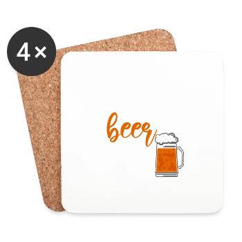 Je continue à renverser de la bière dans ma bouche 2 - Dessous de verre (lot de 4) - blanc - Devant