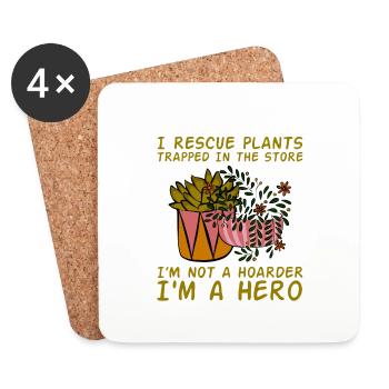 I Rescue Plants Trapped In The Store 4 - Coasters (set of 4) - white - Front