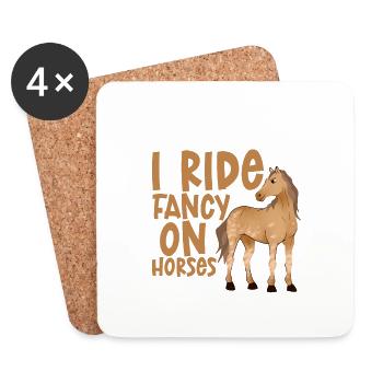Je monte fantaisie sur les chevaux 2 - Dessous de verre (lot de 4) - blanc - Devant