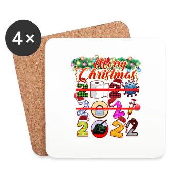 Frohe Weihnachten - Lustiger lustiger Weihnachtspyjam - Untersetzer (4er-Set) - Weiß - Vorne