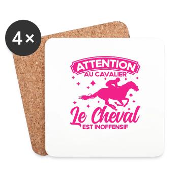Rider Rider Horse Gift - Coasters (set of 4) - white - Front