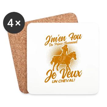Pferde Reiter Reiten Geschenk - Untersetzer (4er-Set) - Weiß - Vorne