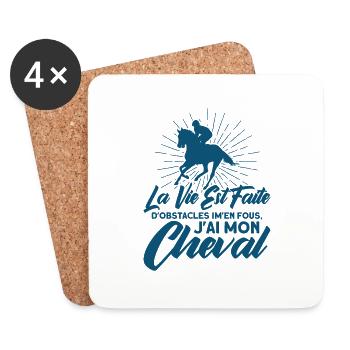 Riding Rider Horse Gift - Coasters (set of 4) - white - Front