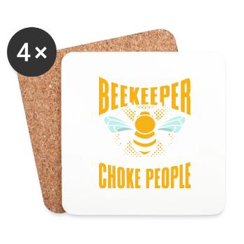 Apiculture Apiculteurs Abeilles Apiculteurs - Dessous de verre (lot de 4) - blanc - Devant